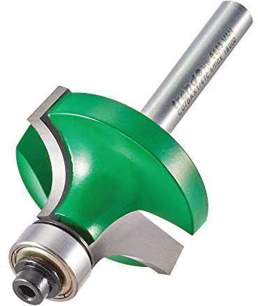 Trend CraftPro geführter Abrundfräser, 1/4 Zoll Schaft, 11,1 mm Radius | Führt saubere Abrundungen mit mehreren Kugellagern und 15,9 mm Schnittlänge, C078X1/4TC