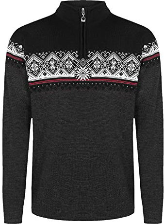 Dale of Norway - Jersey para Hombre St. Moritz, Color carbón Oscuro/Frambuesa/Negro/Blanco Roto, Talla L, 91391-E