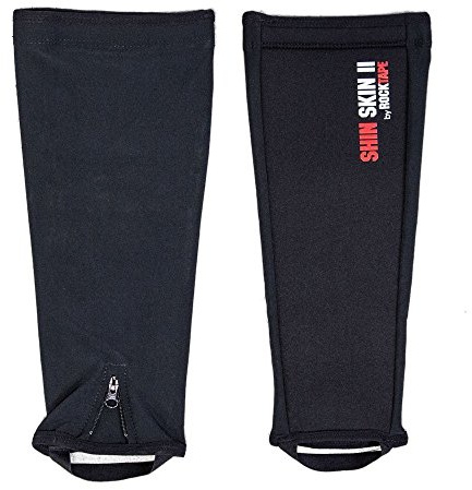 Rocktape Protection Tibiale RockGuard - Néoprène Durable 5mm avec Fermeture Éclair et Sangle, Noir, Moyen