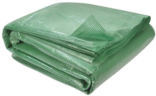 Probache - Bâche de Rechange Verte pour Serre de Jardin Tunnel 24m² | Bâche pour serre 8 x 3 x 2 m anti-uv avec porte et fenêtres des andes verte