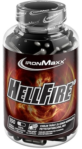 IronMaxx Hellfire - 150 Kapseln | Hochdosierte Tricaps mit Weidenrinden-, Pfeffer-, Schwarzbohnen- & Grapefruit-Extrakten | Perfekte Diätunterstützung