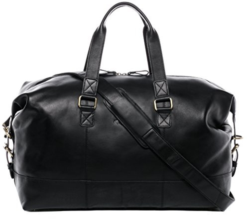 SID & VAIN große Weekender echt Leder - Sporttasche Yale 50 cm groß - Reisetasche Handgepäck mit Schultergurt - Ledertasche Herren und Damen schwarz handgefertigt | Echtes Glattleder · Großes Hauptfach · Verstellbarer Schultergurt · Handgepäck-Format · Handgefertigt · Marke aus München
