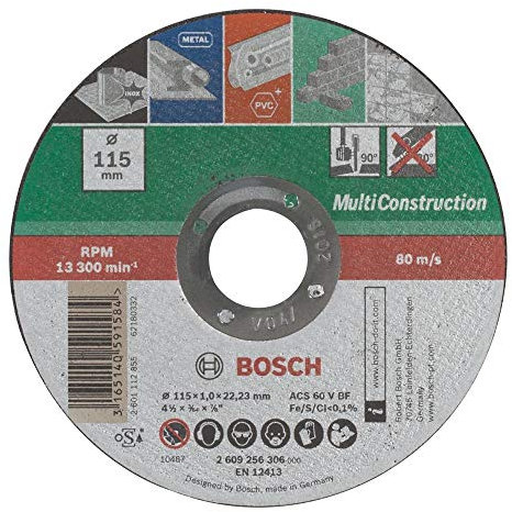 BOSCH 2609256306 - Disco multiuso, 115 mm x 1 mm, recto