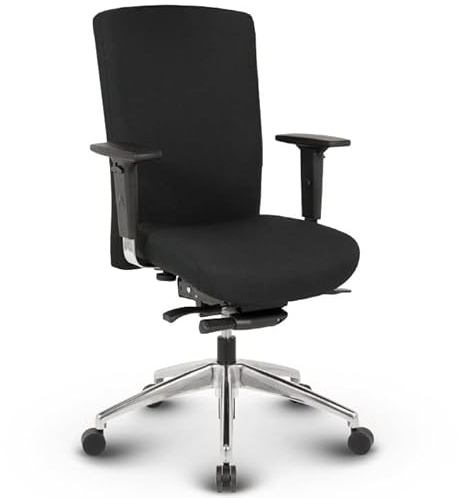 VERSEE Ergonomischer Bürostuhl Konferenzstuhl Terox aus Stoff in Schwarz - Für Büro und Home-Office - Belastbar bis 150kg
