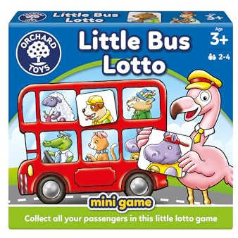 Orchard Toys Little Bus Lotto Mini Game, Small and Compact, Travel Game, Educational Game Toy, Fun Memory Game For Ages 3+ years
