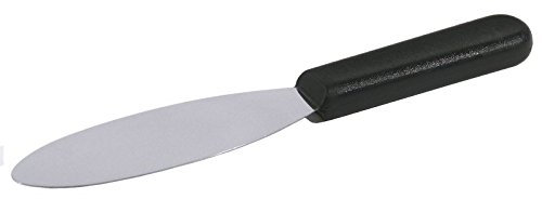 Cuchillo para untar de acero inoxidable flexible 18/10, brillante, con mango de polipropileno negro, hoja lisa, longitud: 21 cm.