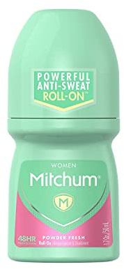 Mitchum Women Invisible Roll-On, Powder Fresh 1.7 oz (Pack of 4)