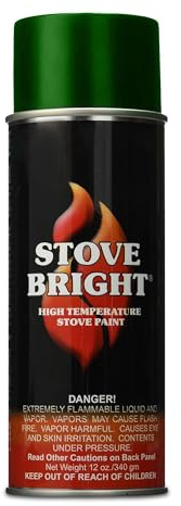 Stove Bright - High Temp Spray Paint | Forest Green Spray Paints | Satin Finish For Wood Stoves, Fireplaces, BBQs, Mufflers | Rust, Scratch & 1200°f Heat Resistant Spray Paint For Metal | 12oz Can
