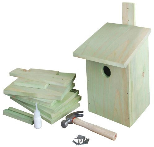 Esschert Design 3 Stück Vogelhaus, Vogelfutterhaus zum selbst bauen, Bastelset