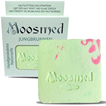 Moosmed Jungbrunnen Seife 100 g, medizinische Naturseife vegan handgesiedet | Stückseife mit Rapsöl und Sheabutter für milde, schonende Pflege, ideal für empfindliche und trockene Haut