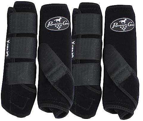 Professional's Choice SMB-3 Sport-Medizinstiefel, 360-Grad-Aufprallschutz, Unterstützung für das Suspensorium, Vorteilspackung, 4er-Pack, Größe M, Schwarz