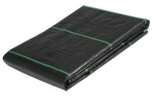 Yuzet 2m x 10m Black 100gsm Heavy Duty Weed Control Fabric, Ground cover Membrane, UV stabilised Weed Barrier Fabric. Under Patios, Garden, Flower beds, Landscaping - weed suppressant membrane