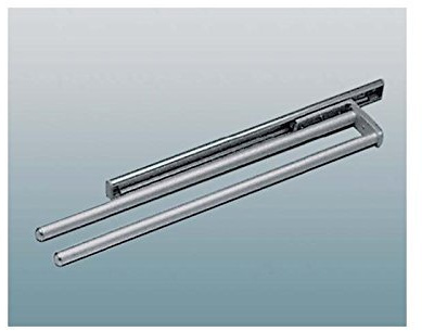 Handtuchauszug 2-armig verchromt L 450 mm B 93 mm Vollauszug zum Anschrauben für Seiten- und Deckenbefestigung Handtuchhalter zweiarmig