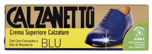 Calzanetto Blau Creme-Schuhe, cremefarben, glänzend, bietet maximalen Schutz, Farbe und Glanz, 50 ml Tube, 50