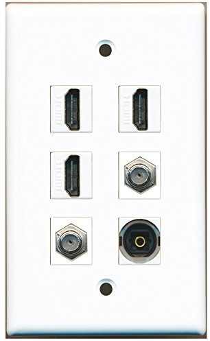 RiteAV - Cavo coassiale 3 HDMI, 2 porte, tipo F, 1 porta Toslink