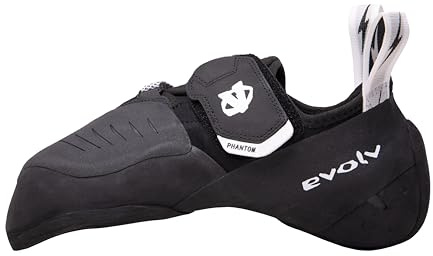 EVOLV Phantom Rock Climbing Shoe for Bouldering & Sport Climbing - Black/White - EU Size: 44 - US Size: 10.5 Men's / 11.5 Women's