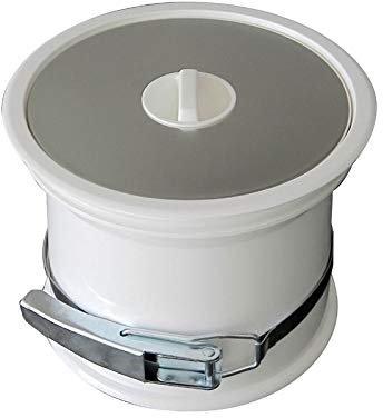 ITAR Poubelle de plan de travail encastrable - couvercle inox - ø160 mm - Décor : Inox/Blanc