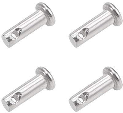 sourcing map Single Hole Clevis Pins - 4mm X 12mm Flat Head 304 Stainless Steel Link Hinge Pin 4Pcs