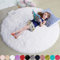 Amdrebio - Alfombra Redonda, 122 cm, Blanca, Pelo Largo, Lavable, mullida, para Dormitorio, Sala de Estar, guardería, habitación Infantil, Juvenil