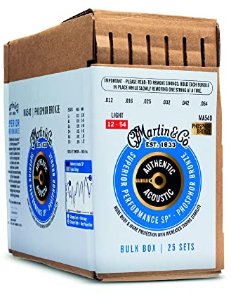 MARTIN Akustikgitarrensaiten, Superior Performance Light 12-54, 92/8 Phosphor Bronze, 25 Sätze (BULK-MA540)