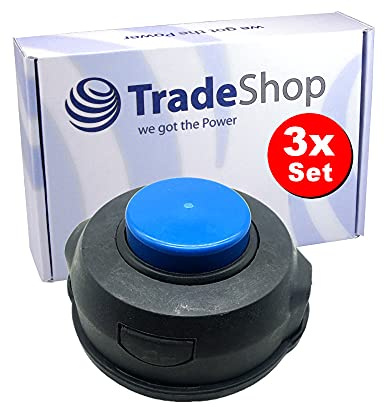 3x Trade-Shop Fadenkopf Rasentrimmer Kopf Doppelfadenkopf Fadenspule Nylonfaden für Husqvarna Rasentrimmer Freischneider Rasenmäher Motorsense