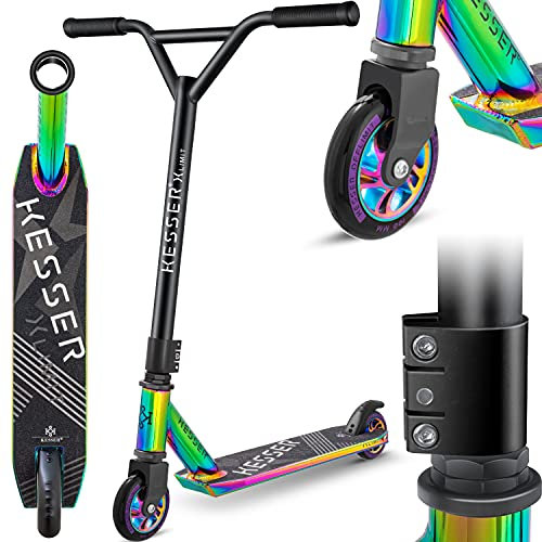 KESSER® Trottinette de Loisir X-Limit | Direction à 360°, Roulement à Billes ABEC 9 de 100 mm, Roues en Polyuréthane | Solide, Rainbow