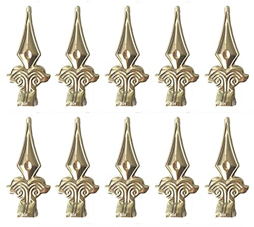 CLLX 10 x Chapeau Poteau, Chapeau Poteau Bois en Forme de Piquet en Acier Galvanisé pour Vintage Décoration de Clôture,d'or,25x25mm
