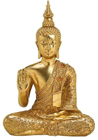 G. Wurm Buddha 31cm goldene Buddhafigur Budda ThaiBuddha Statue Feng Shui Dekoration