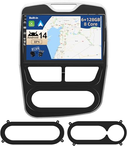 JOYX - [6G+128G] - Android 13 Autoradio Pour Renault CLIO (2013-2016) - INTEGRE DSP/Carplay/Android Auto - GRATUITES LED Caméra MIC - 2 Din 10.1 Pouce - Soutien Dab Volant WLAN 4G 360-Caméra Fast-boot