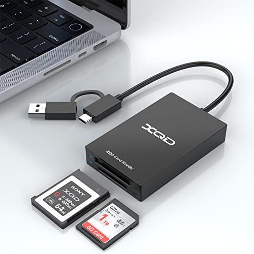 Lector de tarjetas XQD 4 en 1, lector de tarjetas SD, lector de tarjetas de memoria de doble ranura de 5 Gpbs Sony G/M, Lexar 2933x/1400x USB Mark XQD, SD/SDHC para Wins/Mac/Android