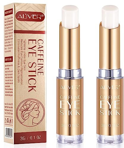 2Pcs Koffein Augencreme Augenstift mit Kollagen und Hyaluronsäure gegen Augenringe und Schwellungen, Anti-Aging-Augencreme, gegen Schwellungen und Tränensäcke, reduziert Fältchen