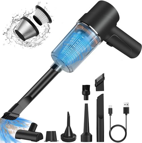 LOEVERY Handstaubsauger Kabellos, 9000PA Mini-Autostaubsauger, 3 in 1 120W Staubsauger & Gebläse & Vakuumpumpe,Tragbarer Leichter AutoStaubsauger für den Auto,Haus,Küche und Tierhaare (Schwarz)