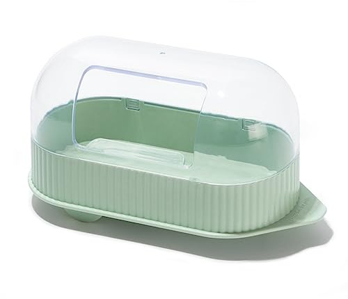 KSIEE Sandbadbox für Kleintiere – Acryl Critter's Sandbad Duschraum & Graben Sandbehälter, Hamster Sandbad Container Große Hamstertoilette Staubbüste Zubehör für Kleintiere (Grün)