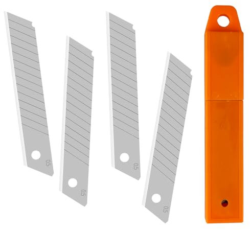 Nutabevr 100 Stück 18 mm Ersatzklingen Cuttermesser, Extrem scharf Teppichmesser Klingen, Abbrechklingen, zum Schneiden von Leder, Karton, Kunststoff, für Profis (10 Box, 10 Stück in einer Box)