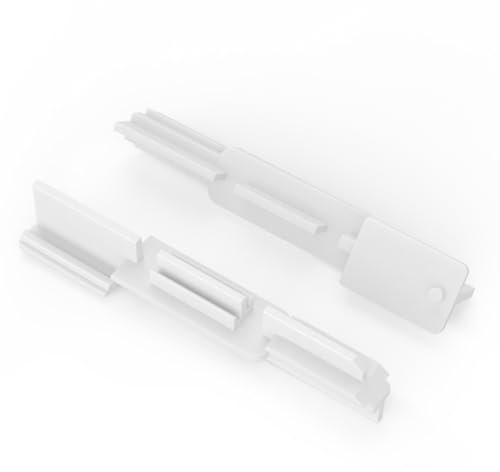 PalpitateC Lot de 2 guides de seuil de porte de douche coulissants pour portes de douche coulissantes, guide inférieur pour porte de douche en verre, guide de rail en nylon blanc