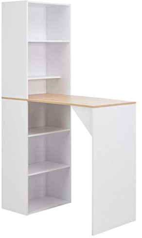 ZQQLVOO Mobili da soggiorno, consolle, tavolo da bar con armadio, bianco, 115 x 59 x 200 cm, adatto per cucina, sala da pranzo, soggiorno e ufficio