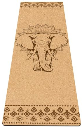 Fiita Premium Yogamatte Kork rutschfest: aus Naturkautschuk rutschfest & Kork, natürlich & nachhaltig, großzügige Maße (183x61x0,5cm), natürliche Yogamatte rutschfest Yoga Matte