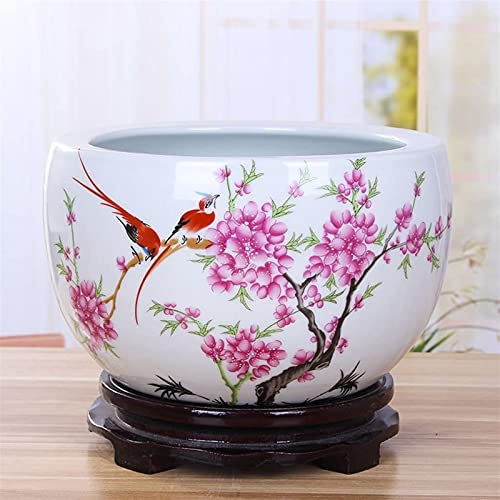 ASerZenith Übertopf für den Innenbereich, Keramik-Blumentopf, kein Tablett, Hydrokultur-Pflanzentopf, Sukkulenten-Blumentopf, für den Innen- und Außenbereich, für Bonsai-Pflanzen (A 19 x 12 cm)