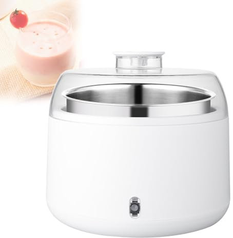 QUTBAG 20W Electric Yogurt Maker, Fully Automatic Mini Yogurt Maker Machine with 1L Stainless Steel Liner, DIY Yogurt Tools for Homemade Individual Yoghurt