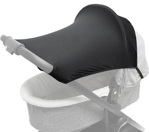 Kinderwagen Sonnenschutz UV-Schutz atmungsaktiv verstellbar | Sonnenschutz-Aufsatz Hitzeschutz für Parkausflüge, tägliche Spaziergänge, Mittagsschlaf-Schatten, Joggen, Reisen und