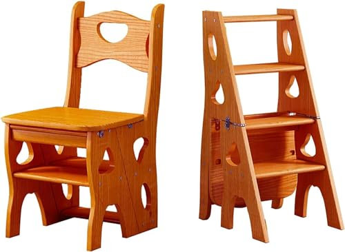 Bibliotheksleiter aus Holz, zusammenklappbar, 4-stufiger Hocker, Präsentationsständer für Zuhause, tragbares multifunktionales Design