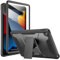 Soke Case for iPad 9th/8th/7th Generation 10.2-Inch (2021/2020/2019 Release), with Built-in Screen Protector and Kickstand, Rugged Full Body Protective Cover for Apple iPad 10.2 Inch -Glossy Black