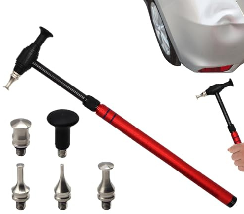 Ausbeulhammer für Karosserie, rutschfest, ergonomischer Griff, Ausbeulhammer mit Knock Down Ersatzköpfe für Autos, Motorräder