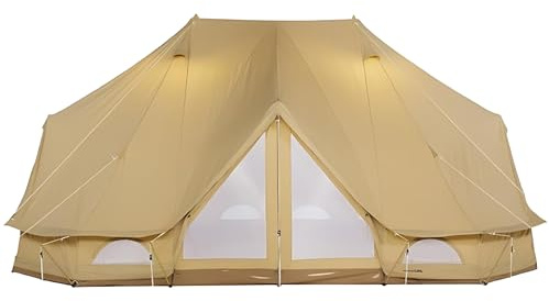CanvasCamp Sibley 600 Twin Pro Tente pour 10 personnes – Tente de luxe imperméable pour l'extérieur, avec double entrée et fond amovible, tente de camping idéale pour les festivals et le glamping