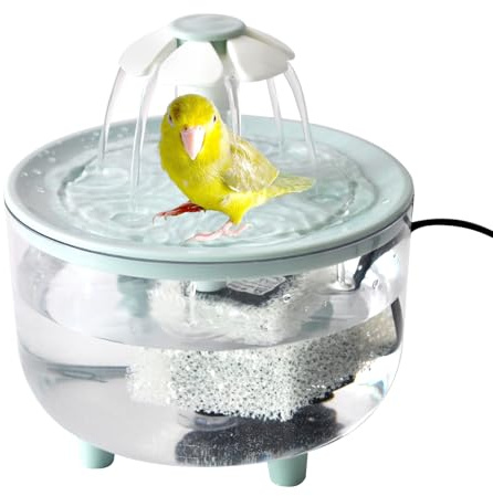 MUYG Automatic Bath for Birds,Parrot Bathtub with Petal Fountain Circulating Filter Cage Bird Bath Shower Cockatiel Bird Bath for Indoor Parakeets Budgie Cockatiels Small Feathered Pet