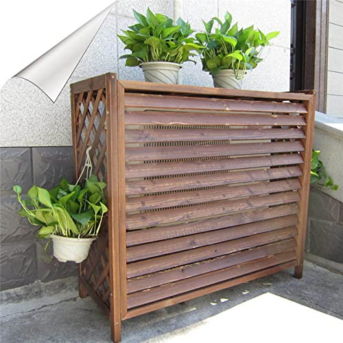 GODFSAHG Valla para Aire Acondicionado para Rejilla de Aire Acondicionado Exterior, Rejilla de Madera Maciza, Cubierta Exterior de Madera con Rejilla, diseño de contraventanas, Vallas indep