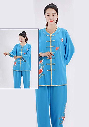SUNMME Damen-Tai-Chi-Uniform, langärmelige Stickerei-Tai-Chi-Kleidung – für Kampfsportarten