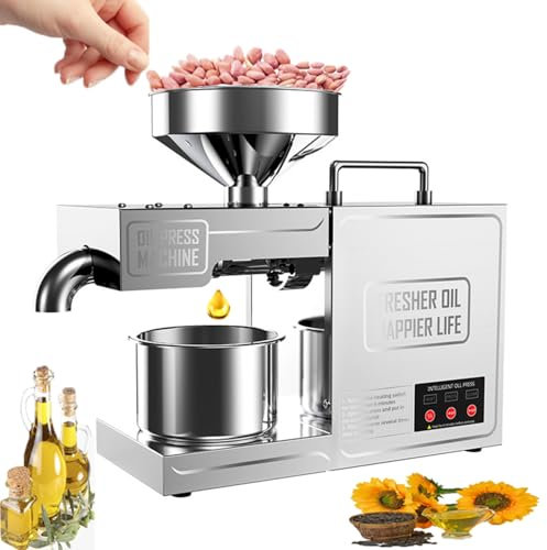 Automatico Elettrico Pressa,Controllo Temperatura Olio Pressa Macchina Caldo Olio Freddo Estrazione Expeller per Arachidi,Semi di Lino,Noci,Semi di Girasole