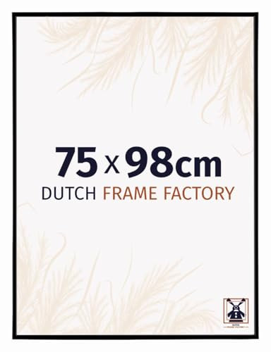 Dutch Frame Factory - Bilderrahmen 75x98 cm Schwarz Matt - Kunststoff | Antireflex-Acrylglas aus Kunststoff, Wandmontage, Geeignet für Fotos, Poster und Puzzles, Easy, Made in Holland