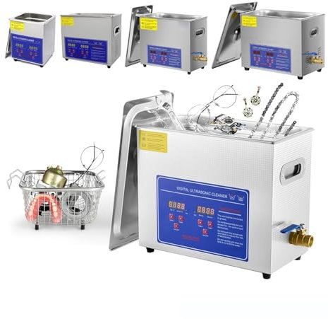 TIEOAXFT Ultrasonic Cleaner 2L 3L 6L 10L 15L 30L Ultrasound Cleaning Machine Ultrasonic Cleaning Bath for Glasses Jewelry Dentures Lens(15L)